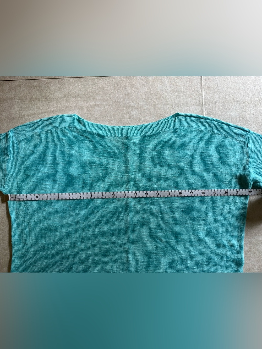 Eileen Fisher Turquoise Scoop Neck Knit Sweater - Picture 7 of 10